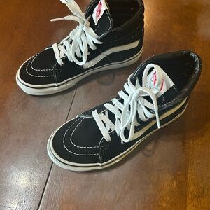 Vans Old Skool Sk8 Hi Top Sneakers Black Youth Size 3 Shoes Lace Up